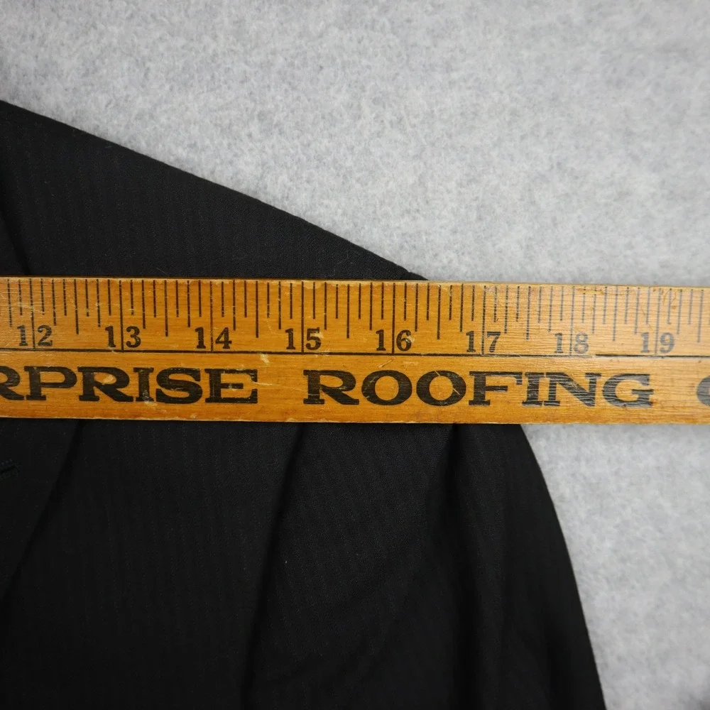 J.Ferrar Blazer Mens 36R Black Pinstripe Two-Button Notch Lapel Suit Jacket